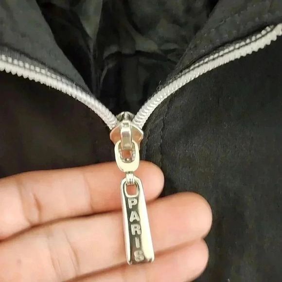 Express Made In France Stretched Black Full Zip Women's Blazer L - Picture 4 of 10